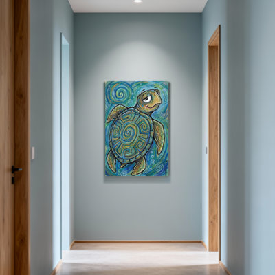 Animals Colorful Turtle With Spiral Shell Pattern
