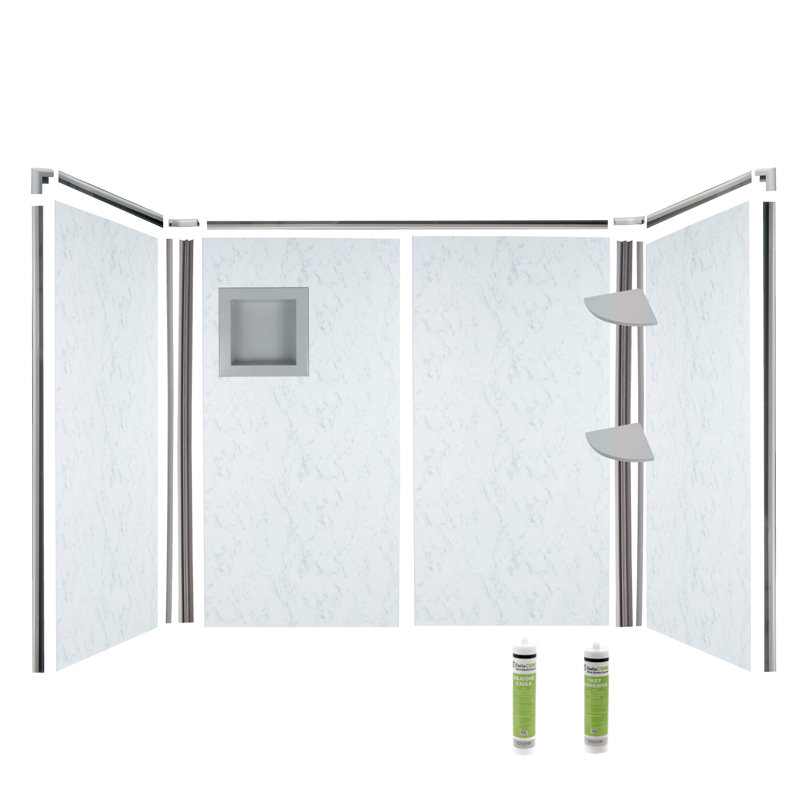 96'' W 48'' D 96'' H Tongue And Groove Composite Wall, Gray