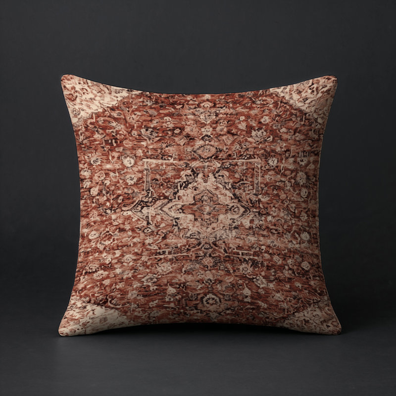 Coussin décoratif intérieur et extérieur Modern, Carré 16 po, Brun / bol oriental