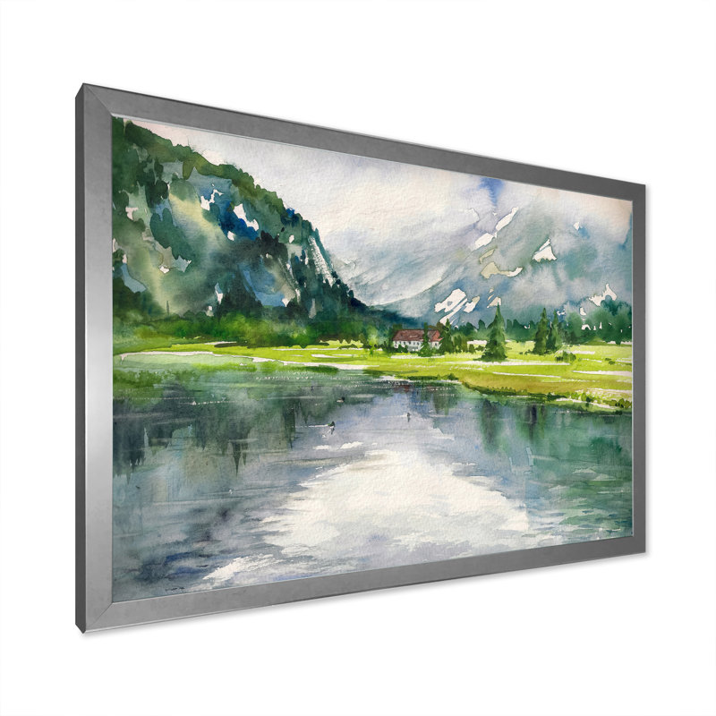 Paysage, art mural sur toile, rivière d'été, reproduction d'art - Paysage d'été avec rivière, H 30 po x l 40 po