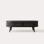Table basse Hernest en chêne noir de 55 po avec tiroir et pieds en bois massif pour le salon-30595269