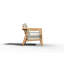 Fauteuil club d'extérieur en teck Mesak avec coussin Sunbrella-1078743033