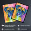 Neon Colour Boxer Dog Lover Pet Portrait Wall Art Print