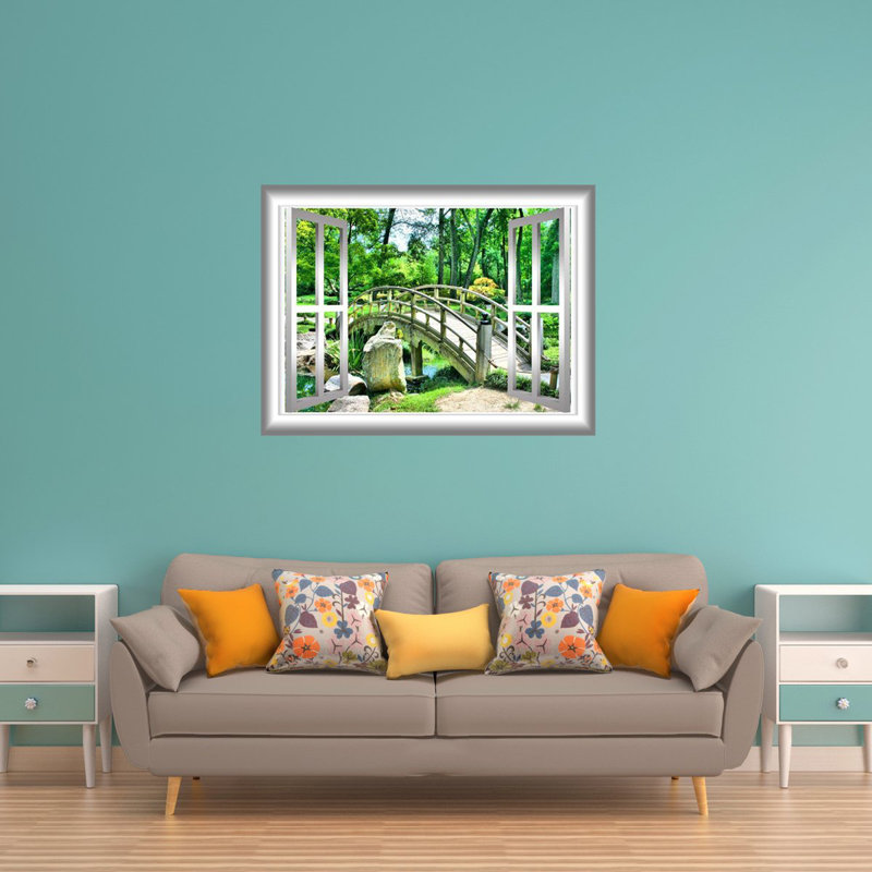 Décalcomanie murale pont 3d forest, H 18 po x l 22 po x P 0,01 po