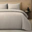 Embossed Stripe Microfibre Duvet Cover Set Breathable Ultrasoft with Zipper Closure-122548654