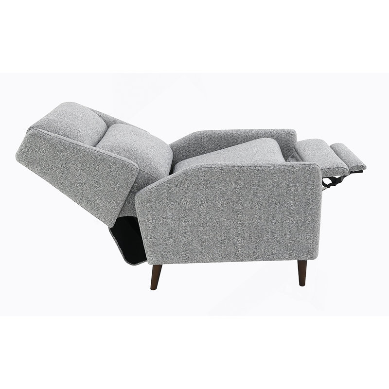 Pushback Manual Recliner With High Back For Living Room, Gray