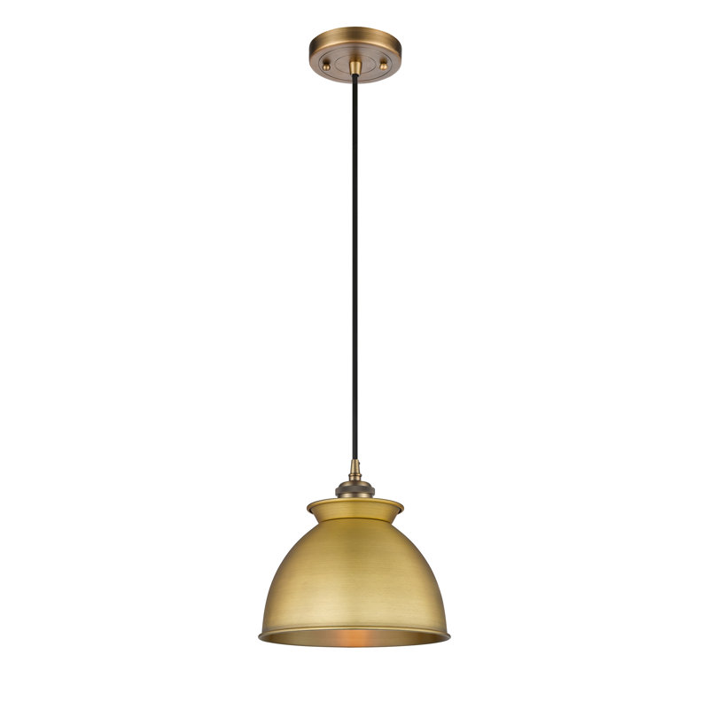 Luminaire suspendu 1 lumière, H 130 po x l 8,13 po x P 8,13 po, Laiton brossé, Laiton brossé