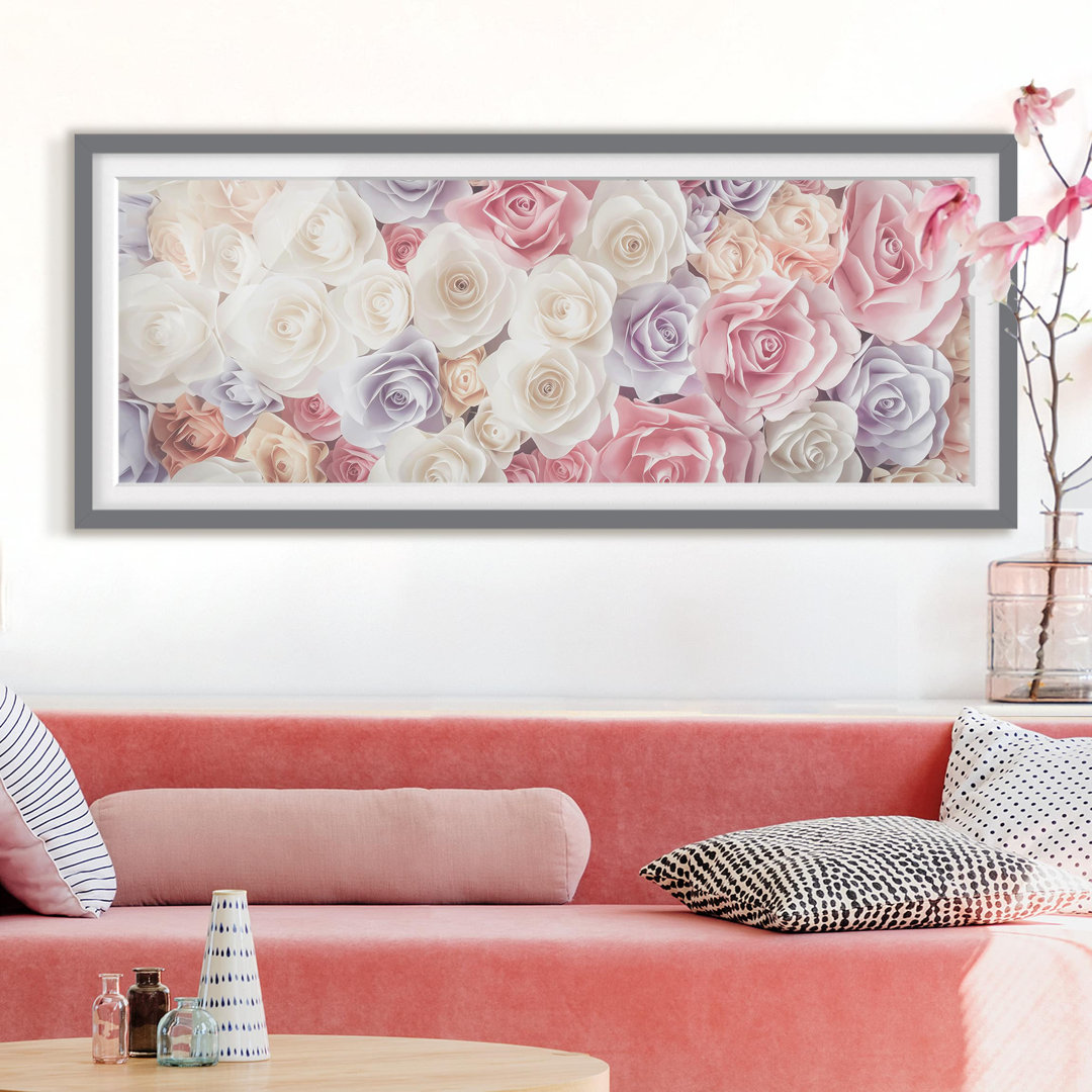 Gerahmtes Poster Pastel Paper Art Roses