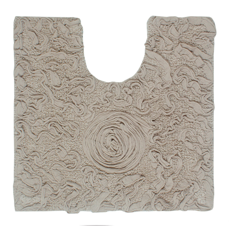 Schoenberger 100% Cotton Contour Bath Mat 20"x20", Linen