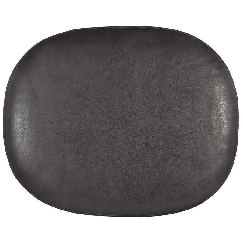 Richardson Oval Ottoman, Gunmetal with Tapered Leg