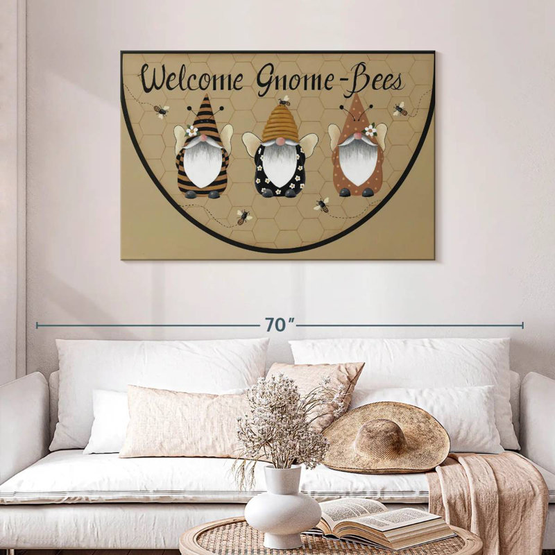 Kelan Welcome Gnome Bees, 30" H x 45" W