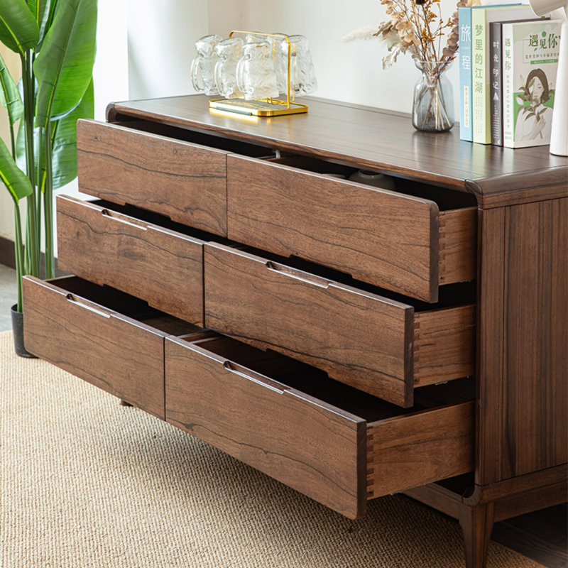 Simple Black Walnut Storage Entry Cabinet Solid Wood Accent Chest