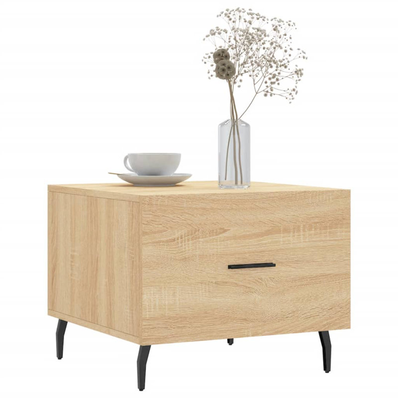 Four Leg Coffee Table with Storage, sonoma oak