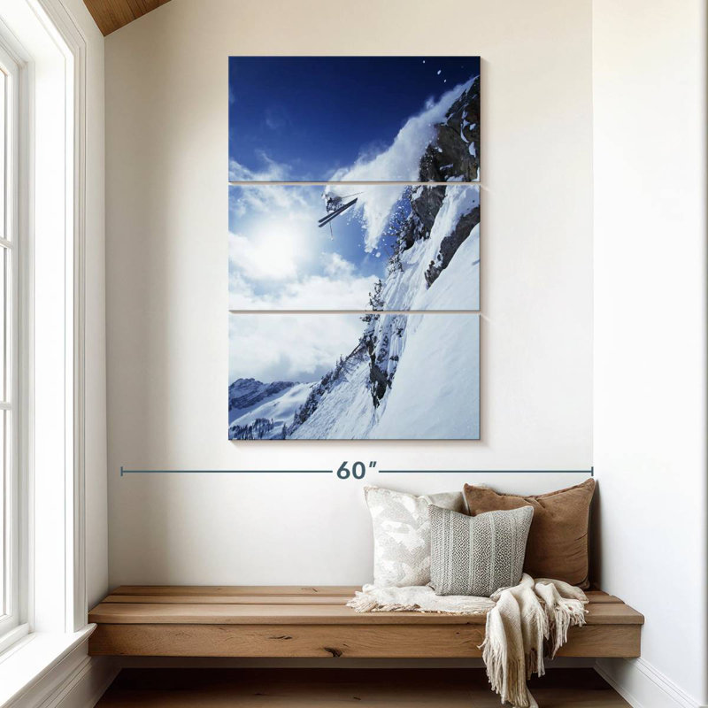 Sireci Mountain Ledge Skiing, 50" H x 32" W