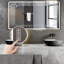 Miroir de salle de bain intelligent à DEL - luminosité réglable, temps 3 couleurs, conception antibuée et incassable