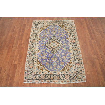 Tapis traditionnel en laine à motif floral 3 x 5