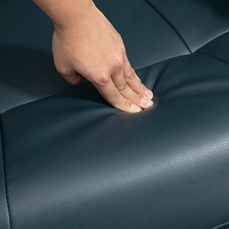 Fauteuil inclinable manuel en similicuir, Bleu