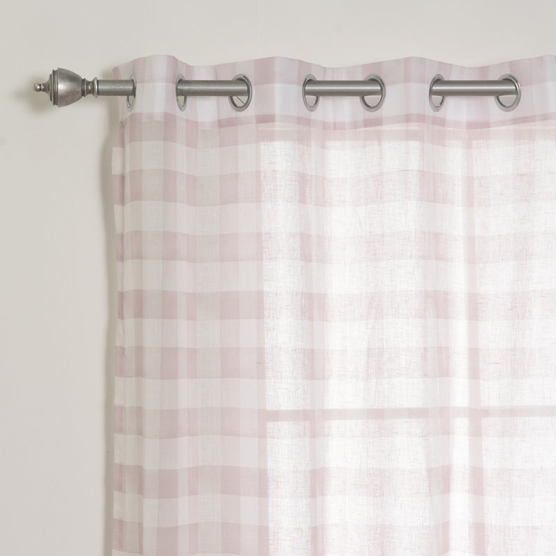 Panneaux de rideaux transparents à oeillets Wabasso, Rose