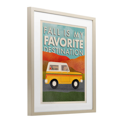 «Vintage Fall Favorite Destination», reproduction sous verre encadrée, design par Jilly Jack Designs