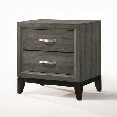 Nightstand, Wooden Nightstand With 2 Drawers