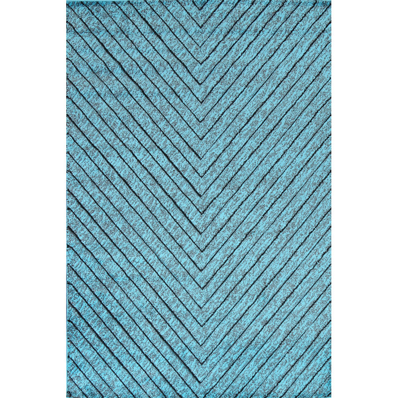 Tapis oriental transitionnel bleu turquoise 5X8, Rectangle 6 pi 7 po x 9 pi 6 po