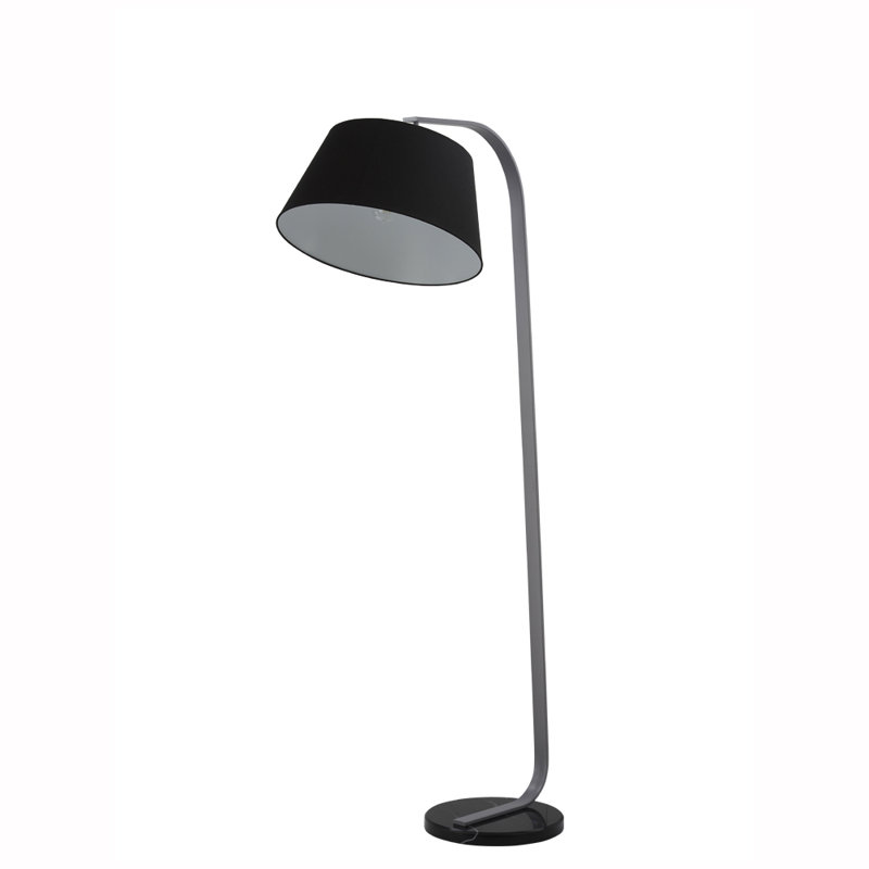 Alfio 173cm Arched Floor Lamp, Black, Black