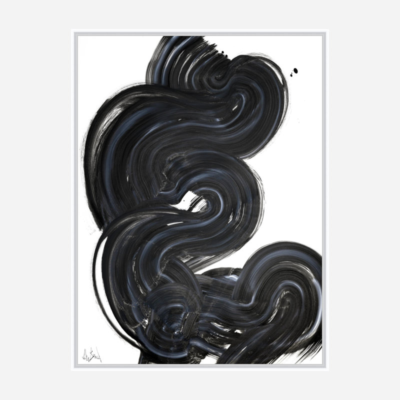 Current II On Giclee Canvas Hand Embellished Art, White Framed Canvas, 61.5" H x 41.5" W x 1.75" D