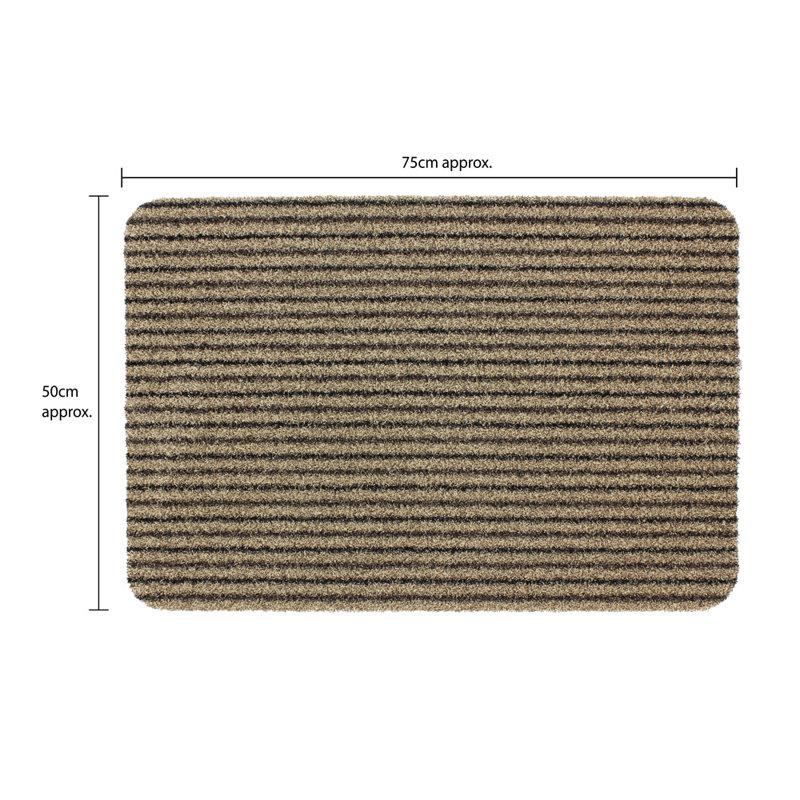 Infinity Doormat Non-Slip Striped Doormat, Beige