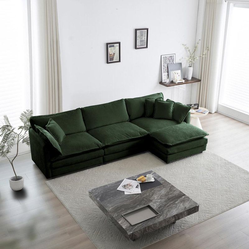 Sofa with Reversible Ottoman
