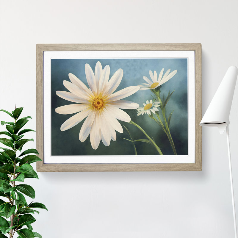 Extraordinary Daisy Flowers - Framed Print, 25cm H x 34cm W x 2cm D, Oak Framed