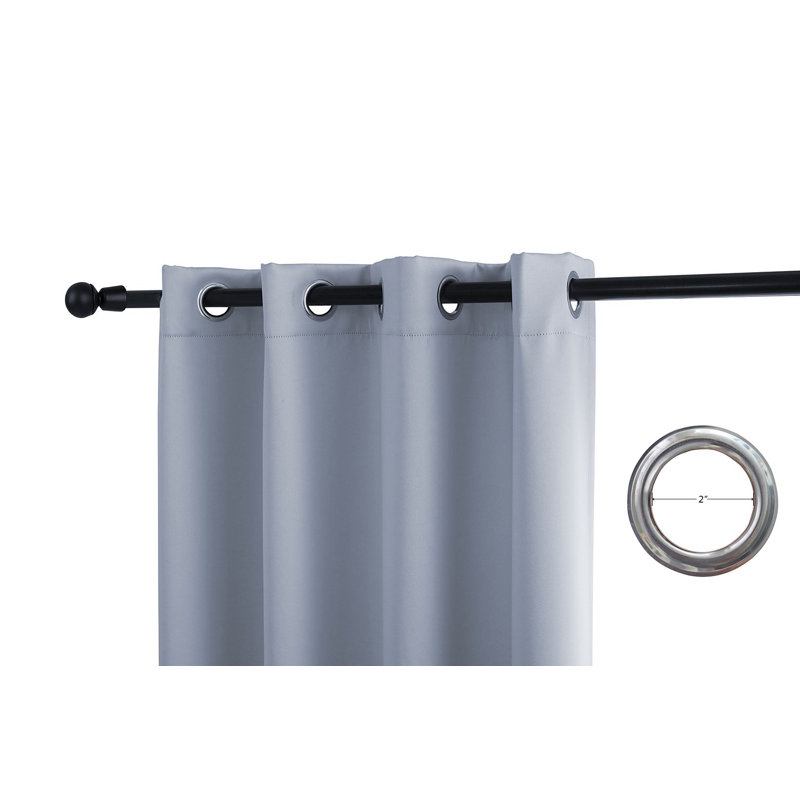 Rideau simple obscurcissant avec œillets Grommet, L 52 po x L 72 po, Argent argent
