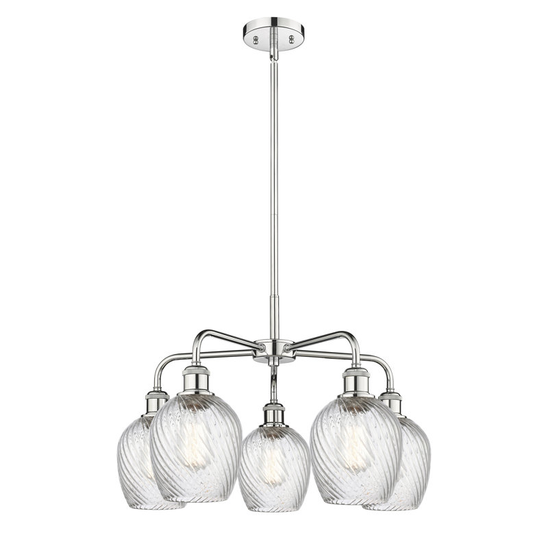 Lustre sphérique à 5 lumières Jesiah, Chrome poli
