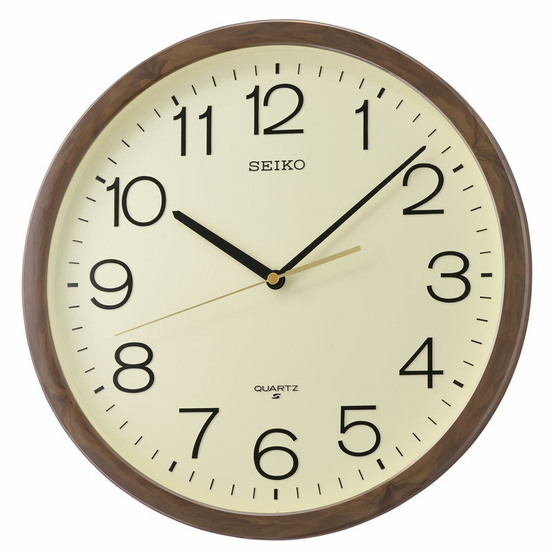 2.16" Wall Clock, Brown/White