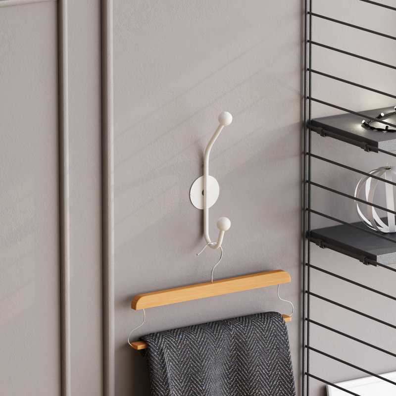 Crochet mural en métal robuste, blanc, 9,4 po x 3,5 po | Corps en métal durable, hauteur: 9,4 pouces, épaisseur: 0,4 pouces | Supporte jusqu'à 22 lb | Idéal pour la maison, le bureau ou le garage | Conception élégante et fonctionnelle