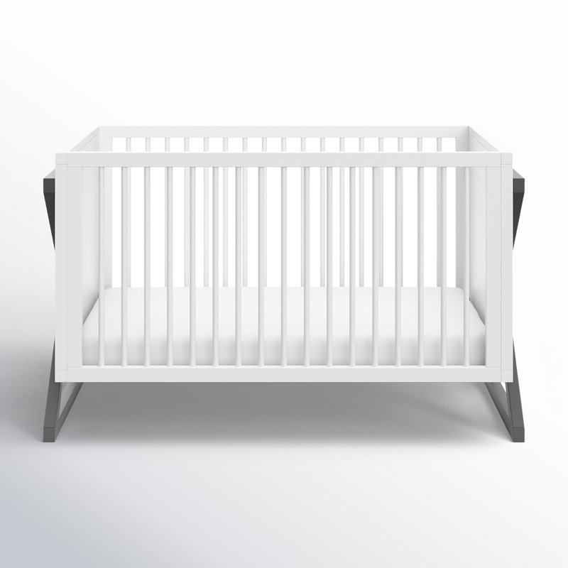 Lit de bébé convertible 3-en-1 Equinox, Blanc / gris