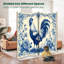 Paravent rustique à 4 panneaux séparateur de cloison pliable bleu royal de style classique-134495225-134495226