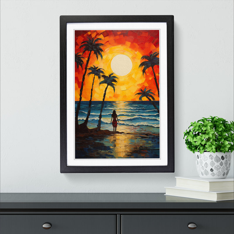 Single Picture Frame Print on Wood, Black Framed, 46cm H x 34cm W