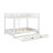 Wood Queen Size Bunk Bed With Ladder And Trundle-1365769062