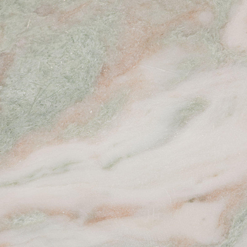 Sculptural Marble Table with Interlocking Base, Mint Marble