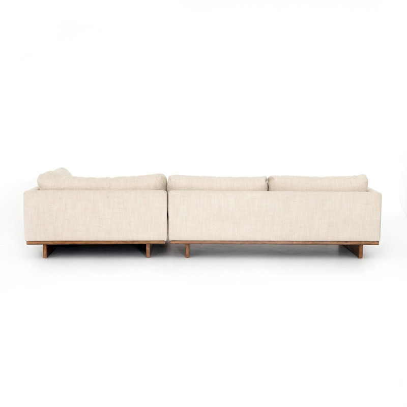 Everly Chaise Sectional, Right Hand Facing, 32" H x 133" W x 86" D, Irving Taupe Polyester Blend