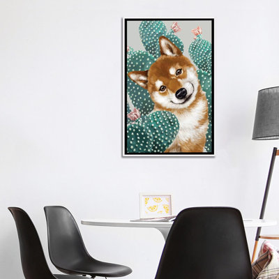 Shiba shiba avec cactus