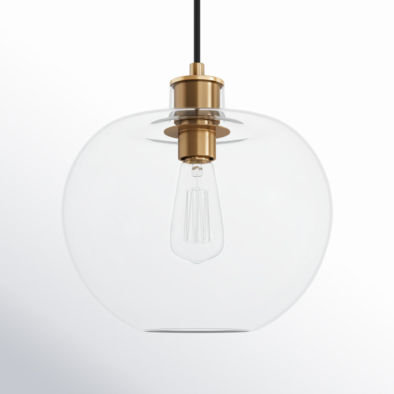 Luminaire suspendu sphère 1 lumière Rumford, Bronze brillant, H 12,5 po x l 12,38 po x P 12,38 po