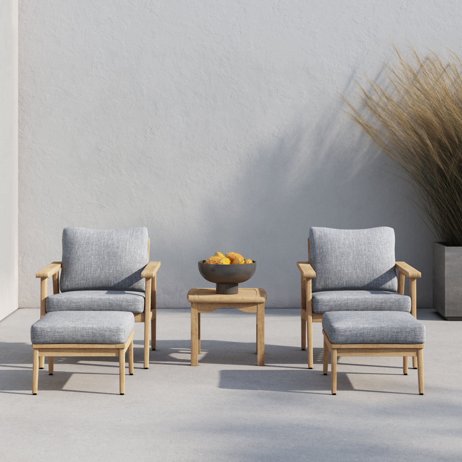 Tempo Teak 4 - Person Patio Conversation Set with Cushions