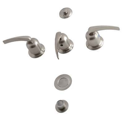 Kingston Brass Centurion Three-Handle Vertical Spray Bidet Faucet with Brass Pop-Up