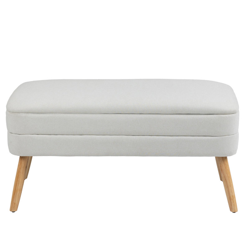 Banc de rangement à couvercle rabattable Jakailyn, Beige