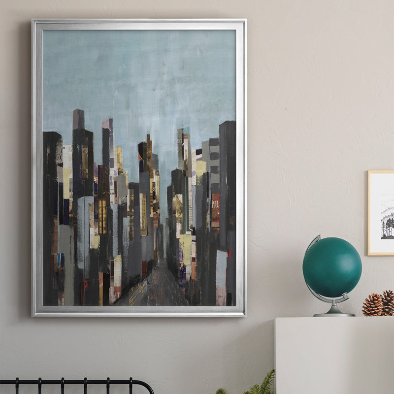 «City Beat», reproduction encadrée de qualité supérieure - prête à être accrochée, H 30,5 po x l 22,5 po x P 1 po, Argent