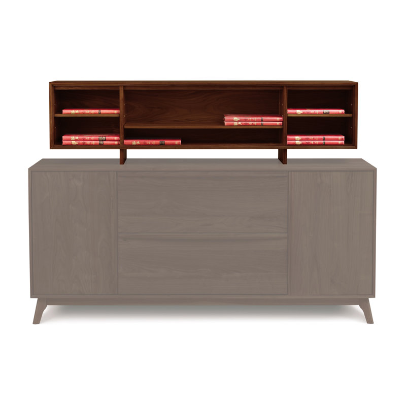 Catalina 60'' Sideboard with Bar Hutch, Cognac Cherry