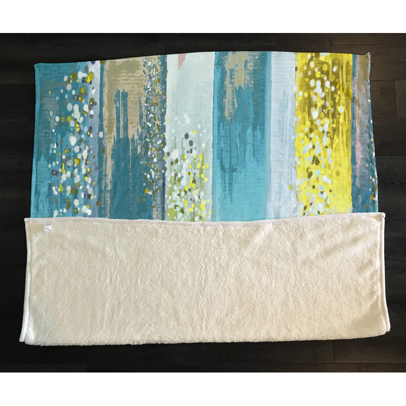 Plain Weave / Muslin Throw Blanket, Teal/Gold