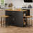 Kitchen Island With Storage Cabinet And Trash Cabinet,  3 Pieces Kitchen Dining Table Set With 2 Stools And Drop Leaf-1608053886