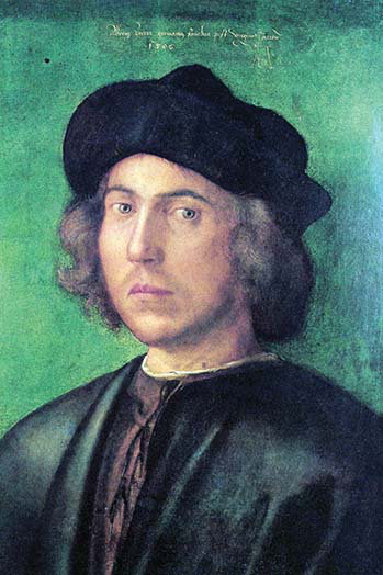 " Portrait Of A Young Man Against A Green Background " by Albrecht Dürer, 66" H x 44" W